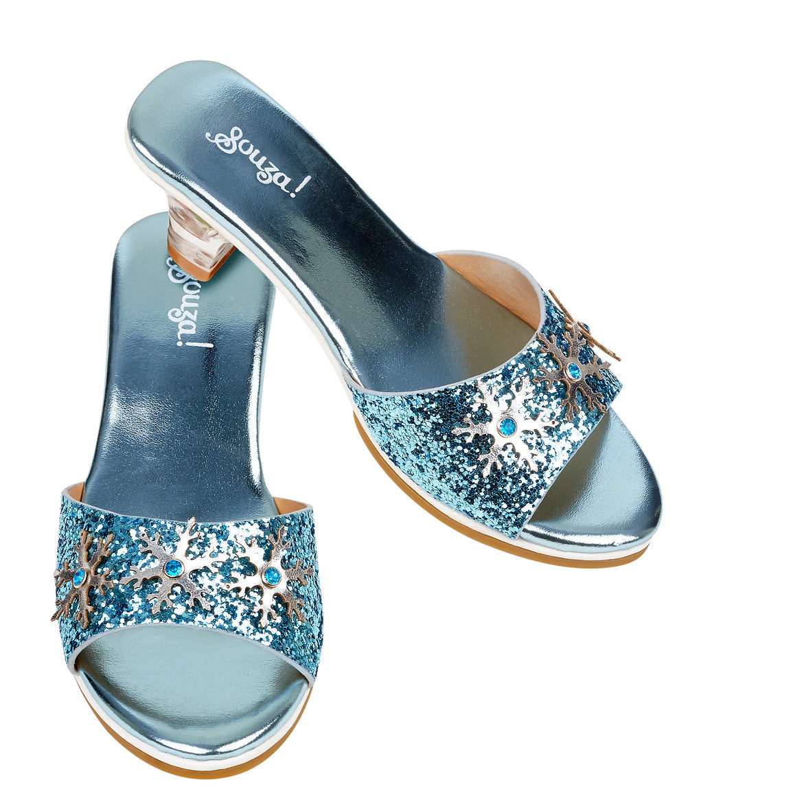 Ice queen, High heel slipper, metallic light blue (3 sizes)