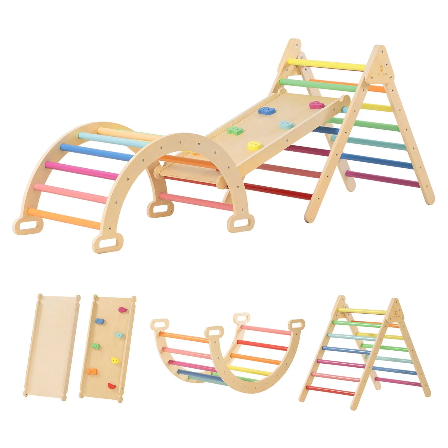 Tiny Land® 7-in-1 Rainbow Climbing Set - Kidtoycart