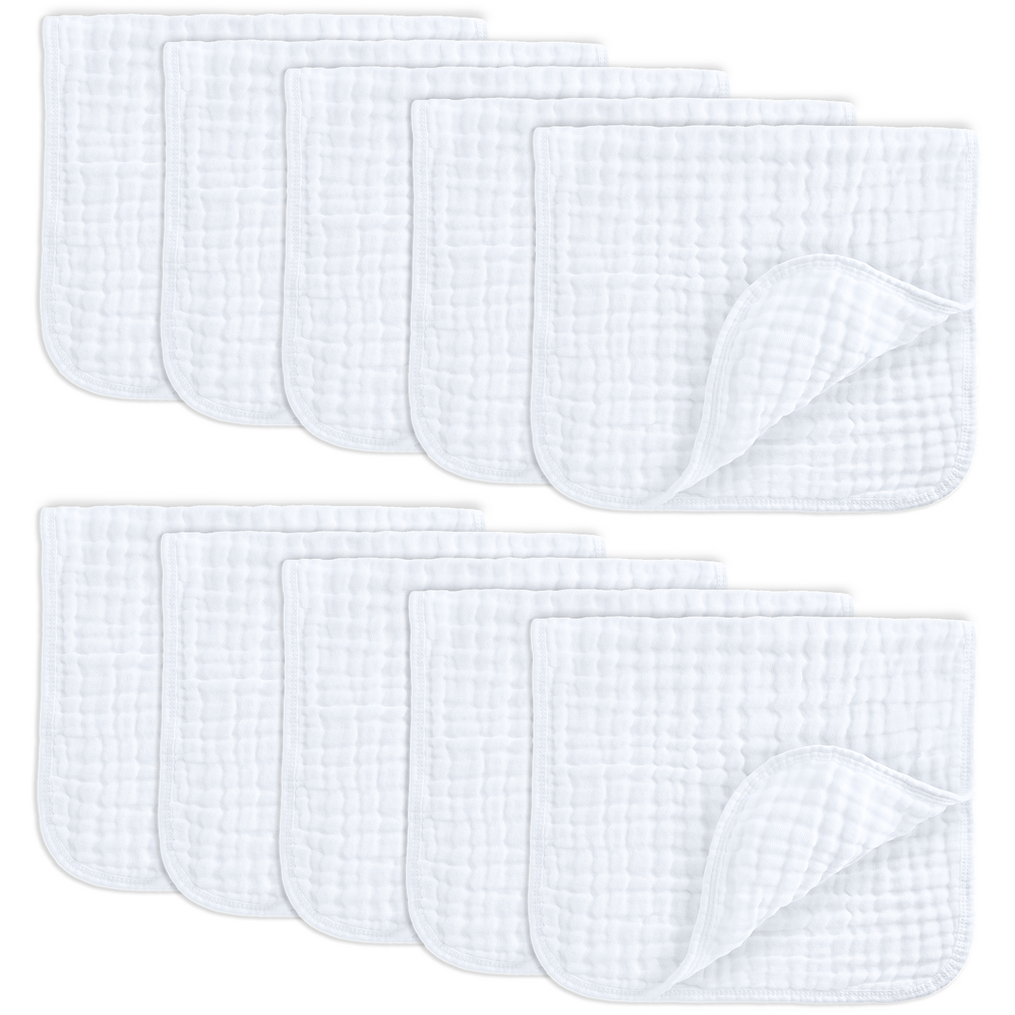 Muslin Burp Cloths by Comfy Cubs - White