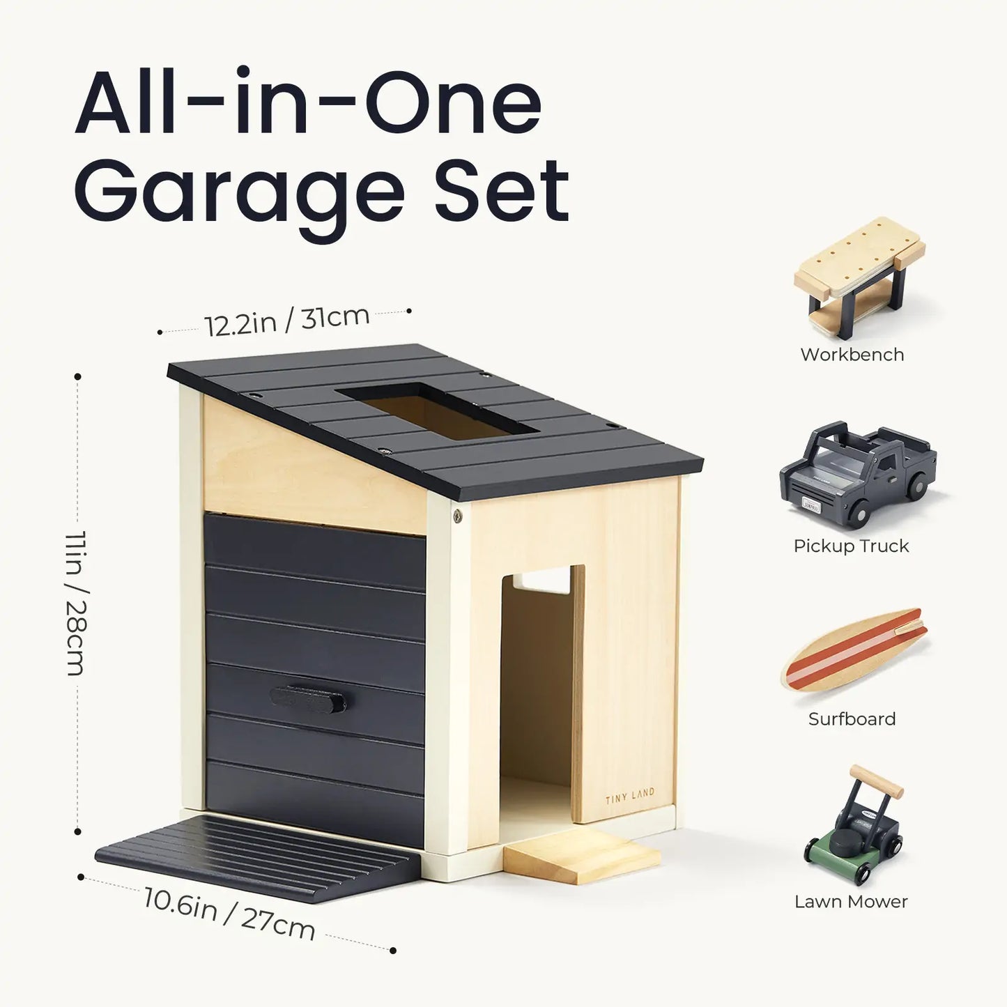 Tiny Land® Wooden Dollhouse - Garage - Kidtoycart