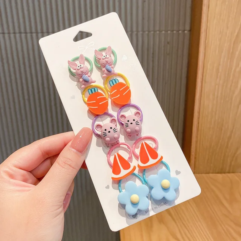 Cartoon Cutie Hair Ties (10 pcs)