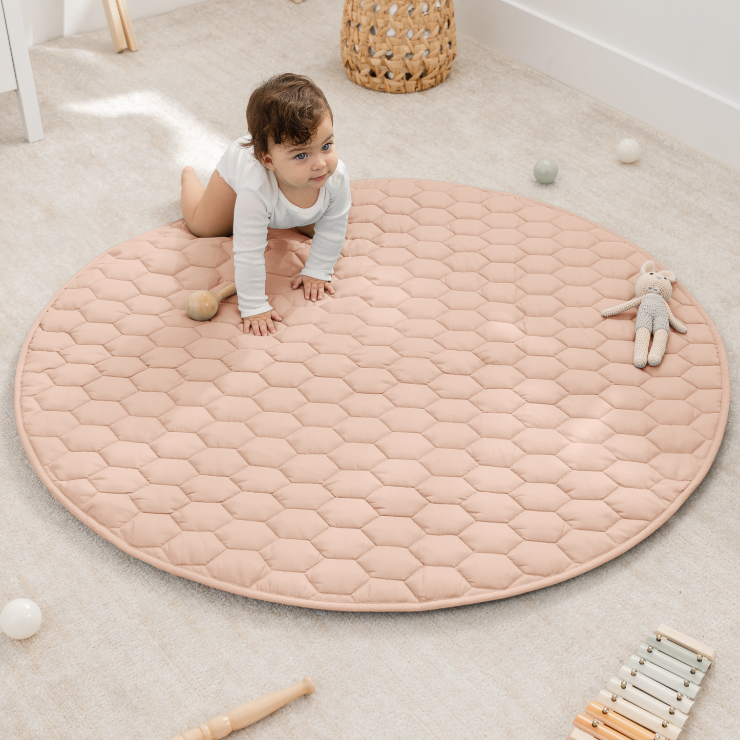 Play Mat with Non-Slip Bottom - Blush