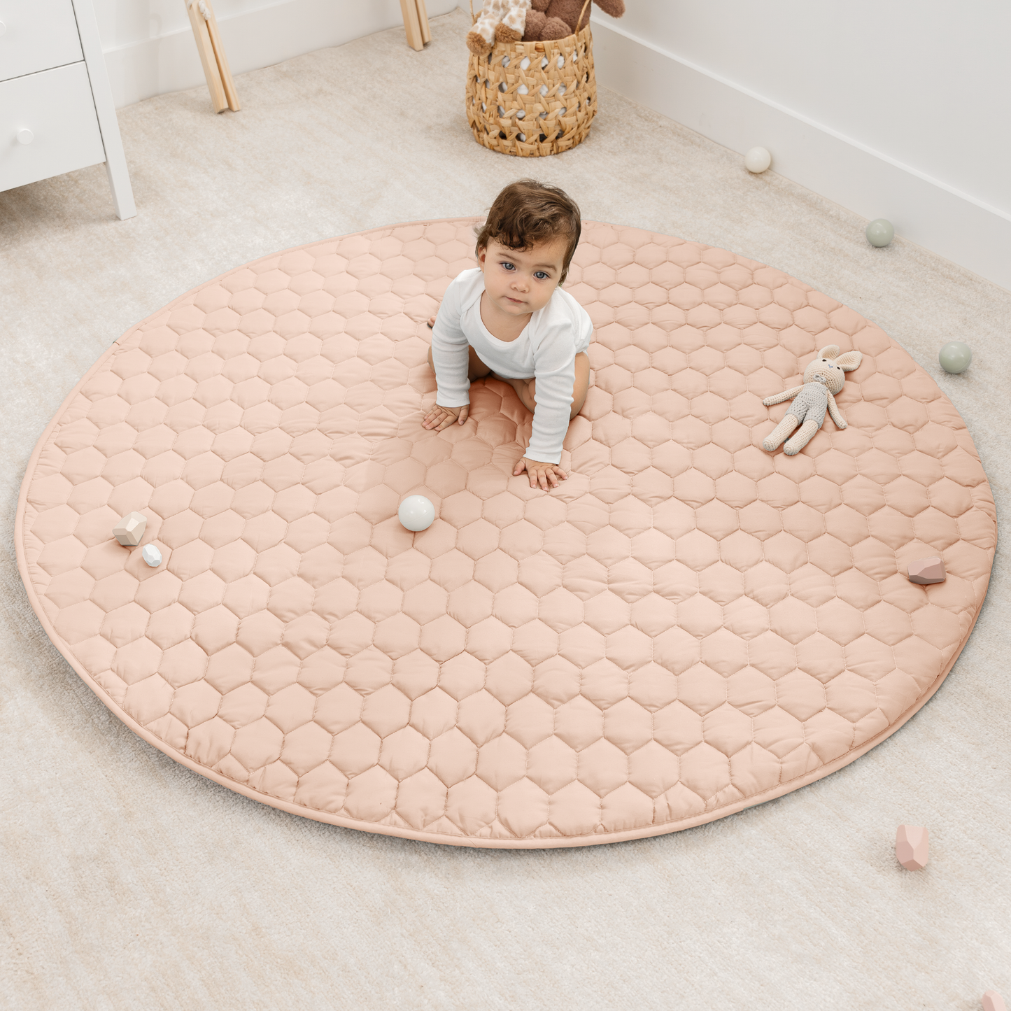 Play Mat with Non-Slip Bottom - Blush
