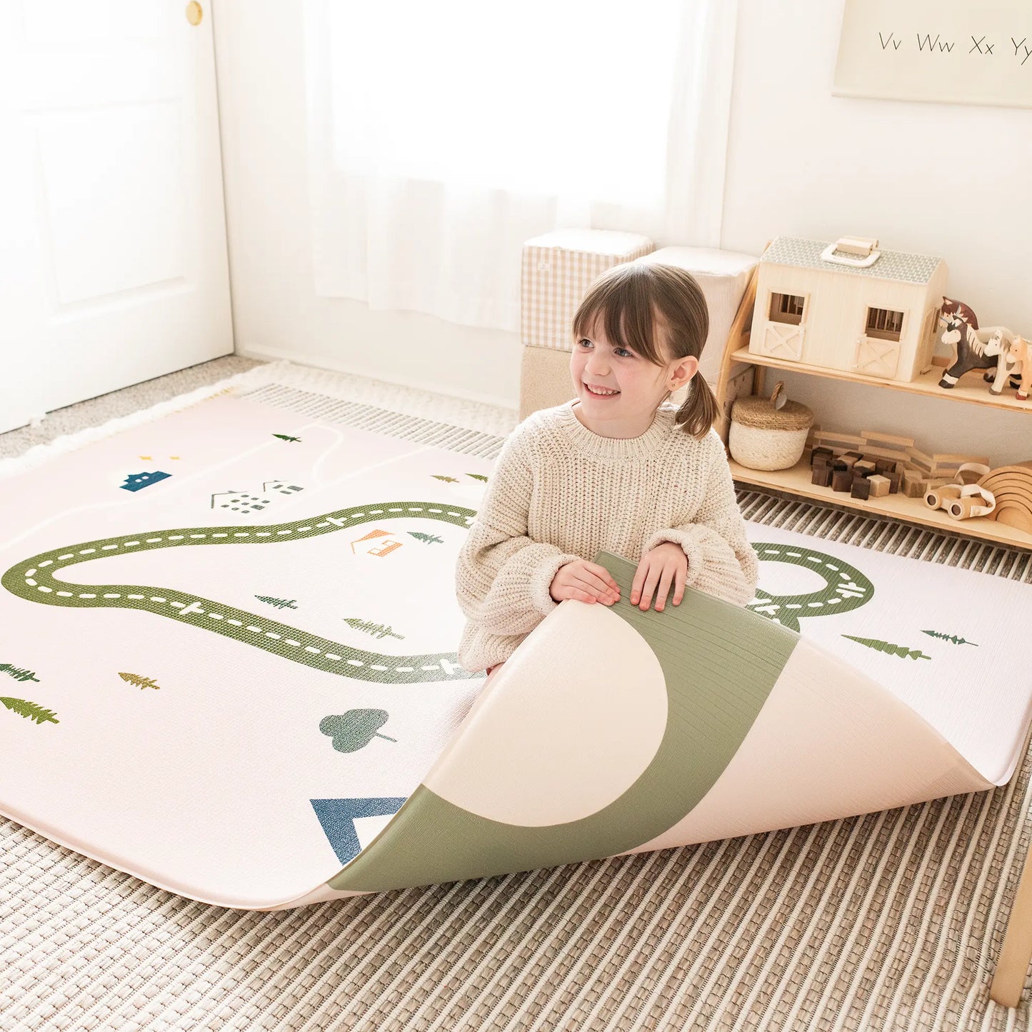 Tiny Land® Double-Sided Baby Playmat Forest Track Wonder - Kidtoycart