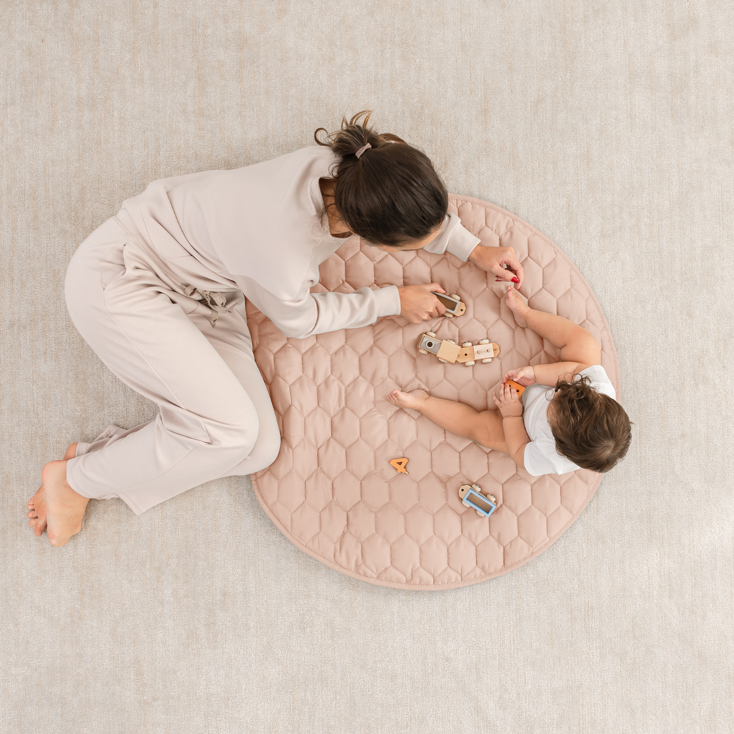 Play Mat with Non-Slip Bottom - Blush