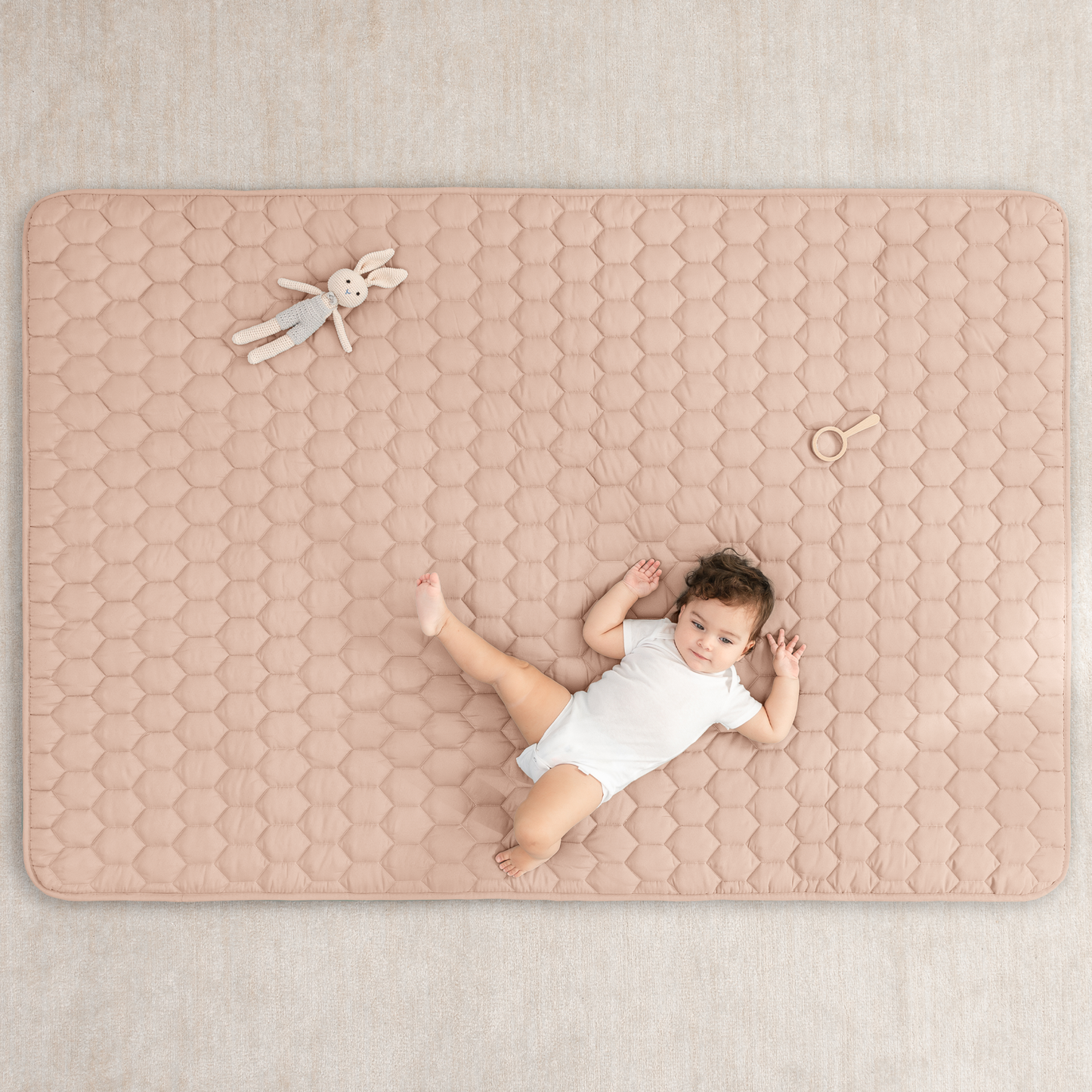 Play Mat with Non-Slip Bottom - Blush