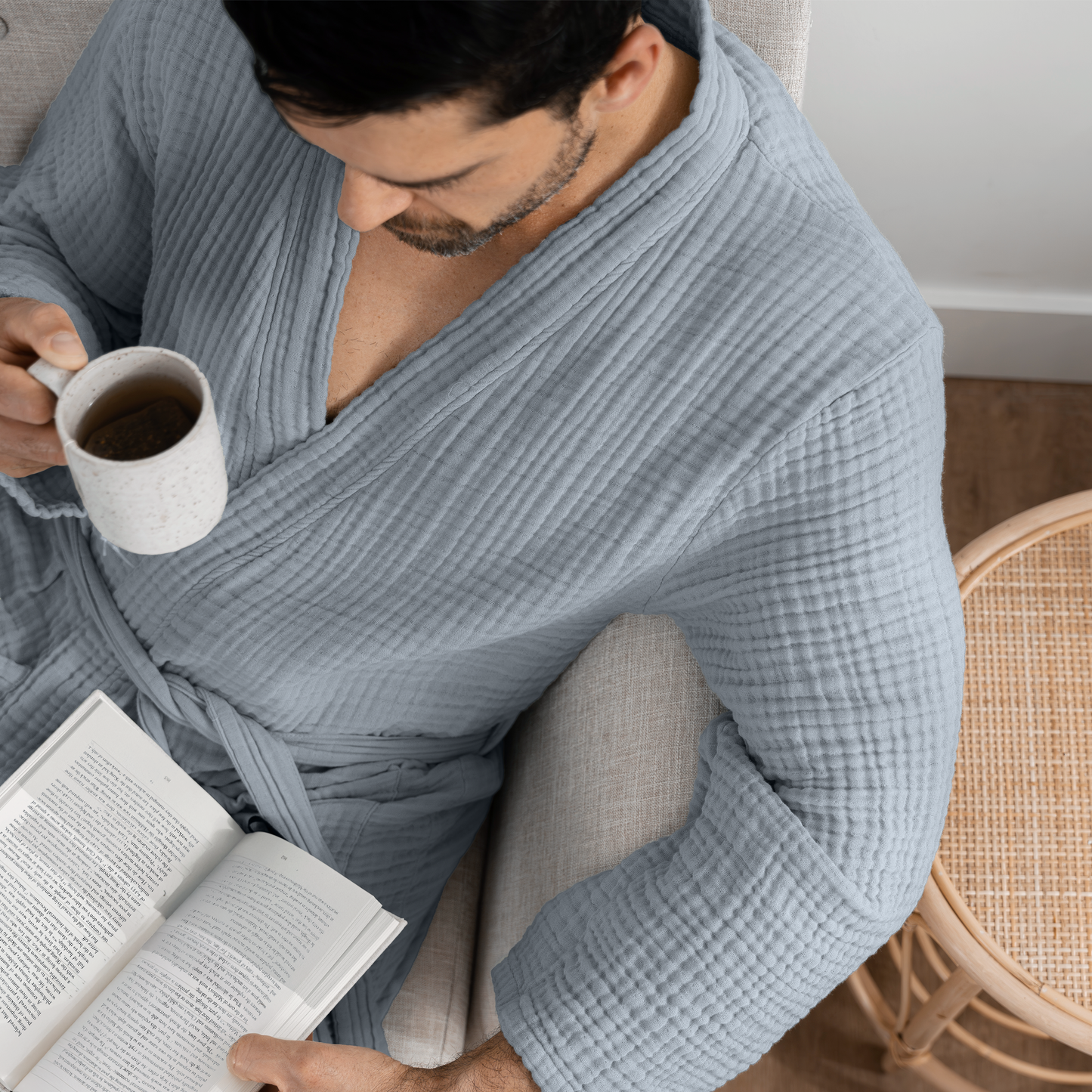 Muslin Bathrobe, Pacific Blue by Comfy Cubs