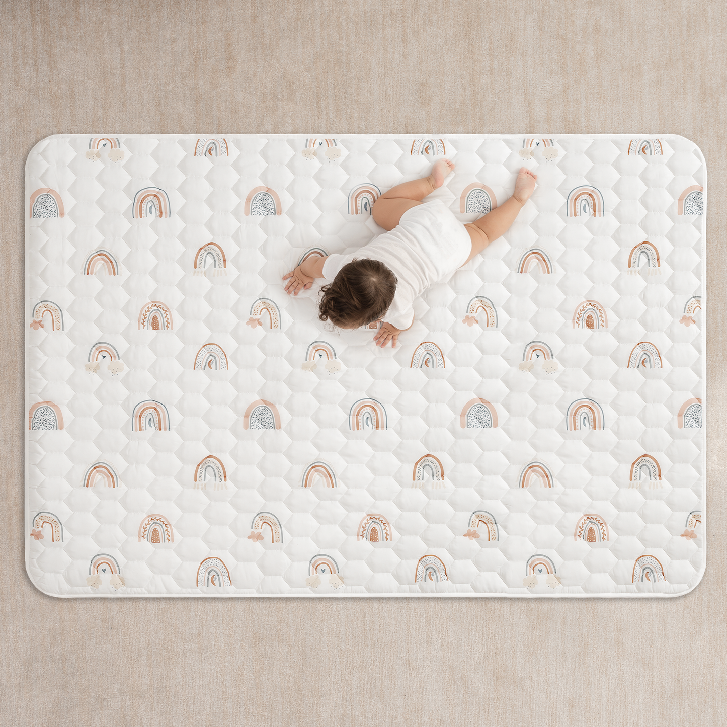 Play Mat with Non-Slip Bottom - Rainbow
