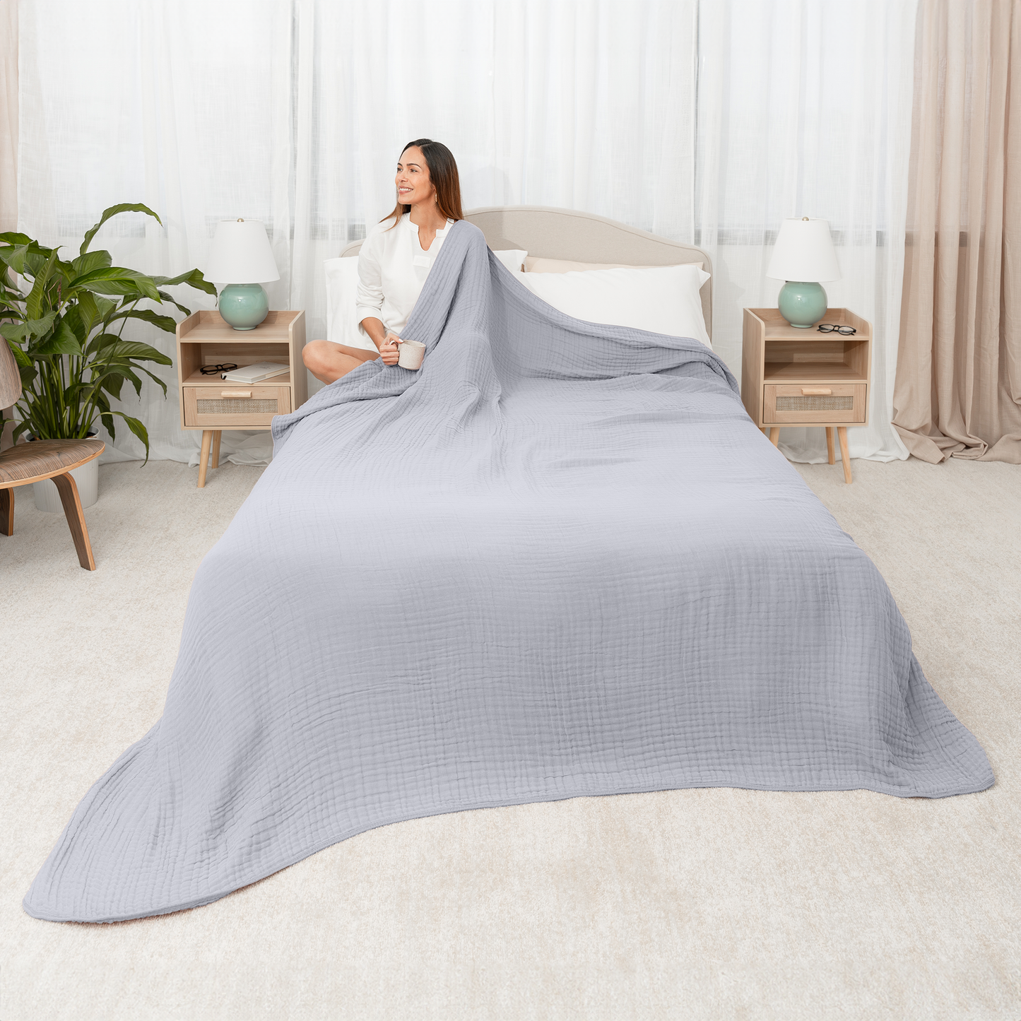 Adult Muslin Blanket by Comfy Cubs in Heather
