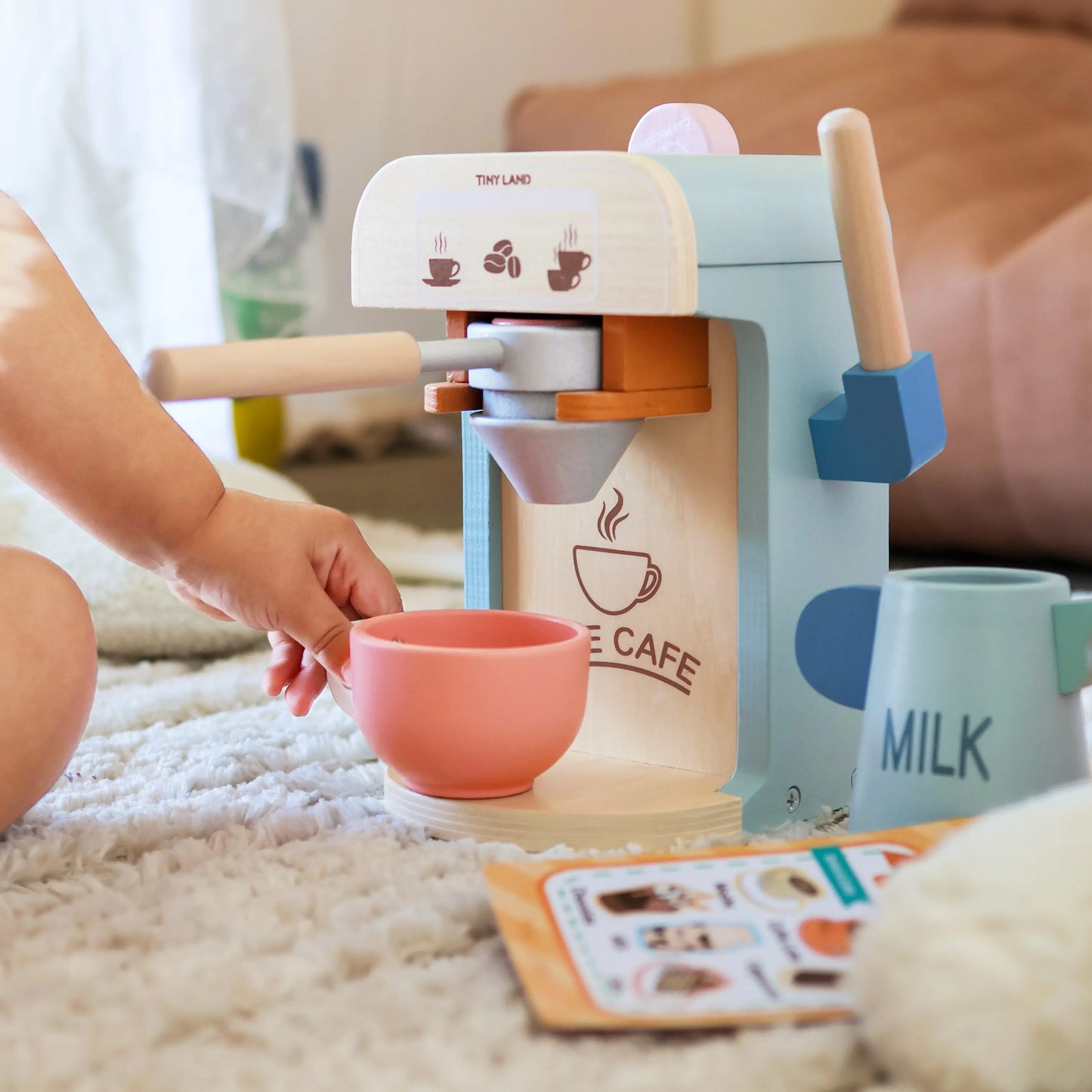 Tiny Land® Wooden Kids Play Coffee Maker Set - Kidtoycart