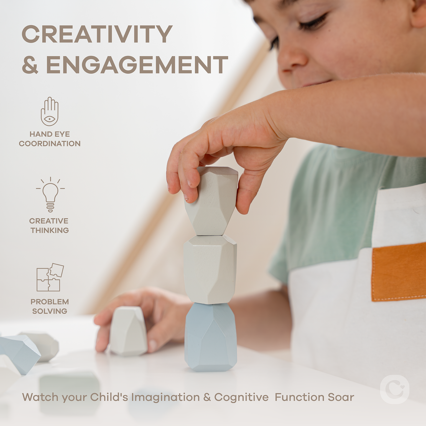 Stacking Blocks for Toddlers by Comfy Cubs, Boy Pack