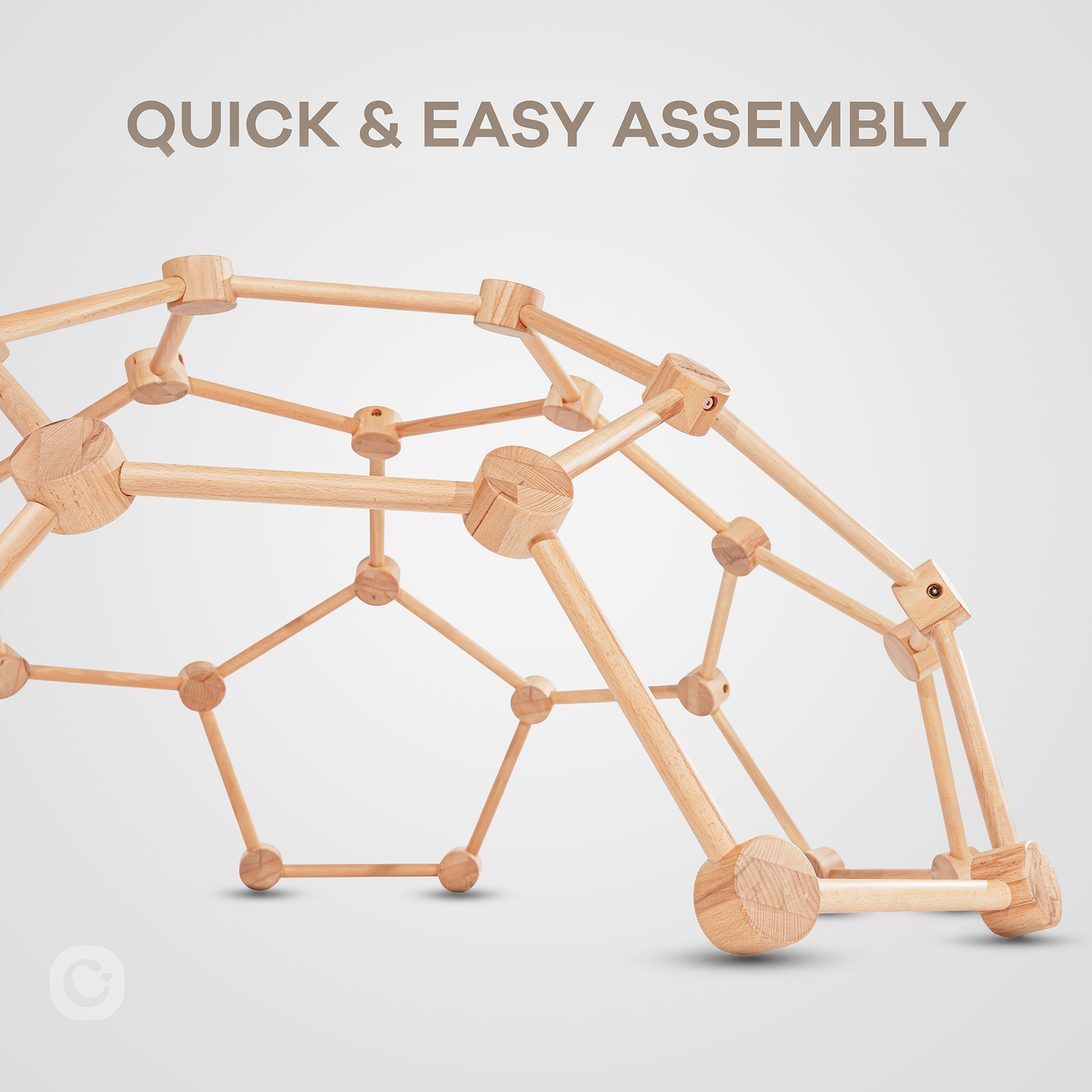 Wooden Climber for Kids by Comfy Cubs (Natural Wood)