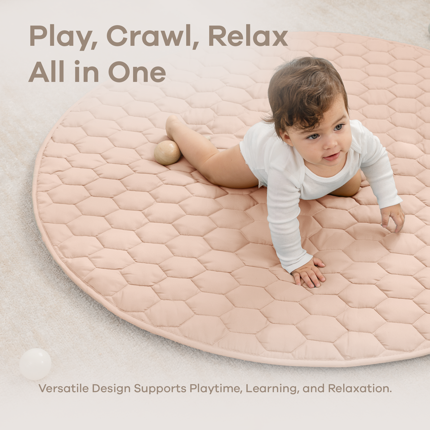 Play Mat with Non-Slip Bottom - Blush