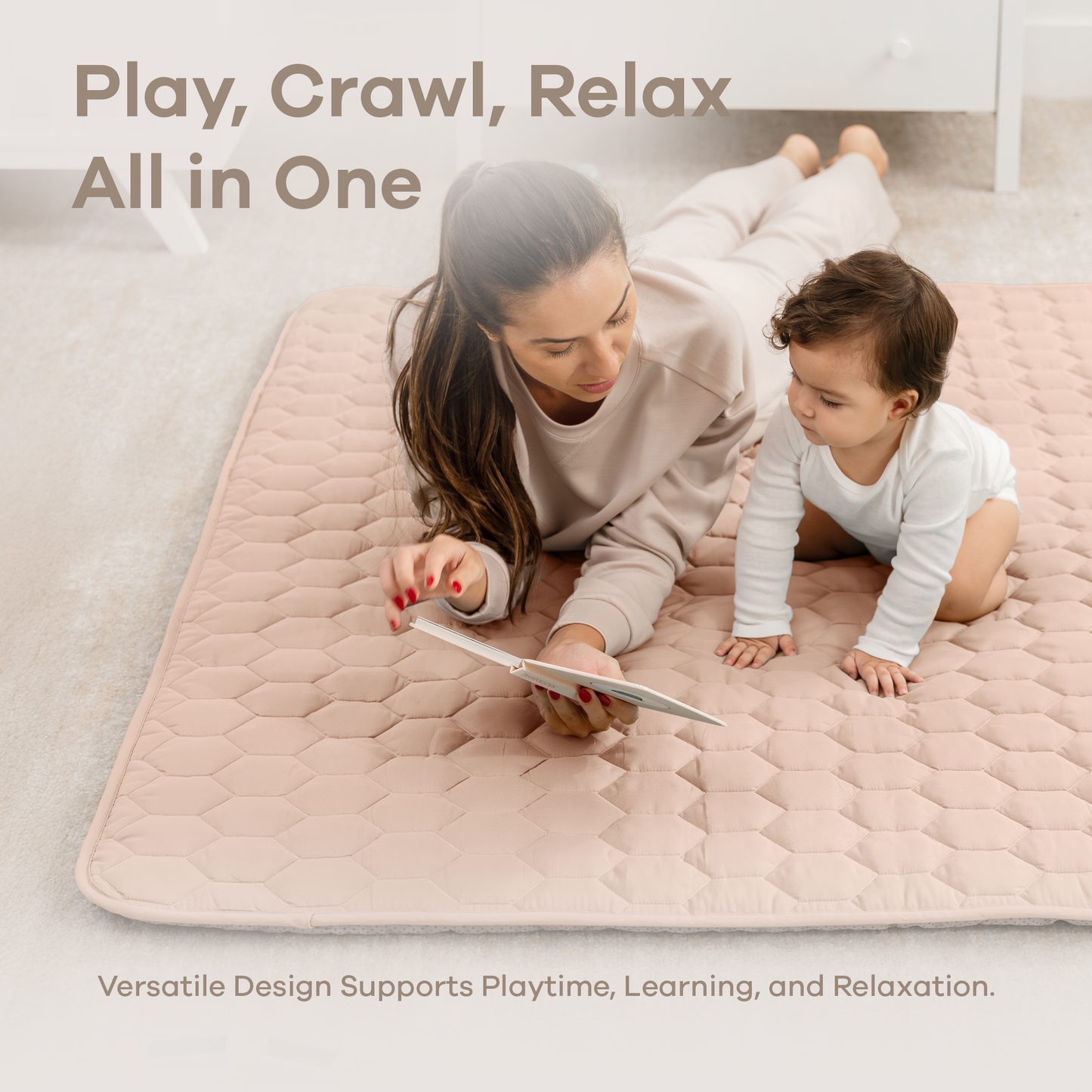 Play Mat with Non-Slip Bottom - Blush