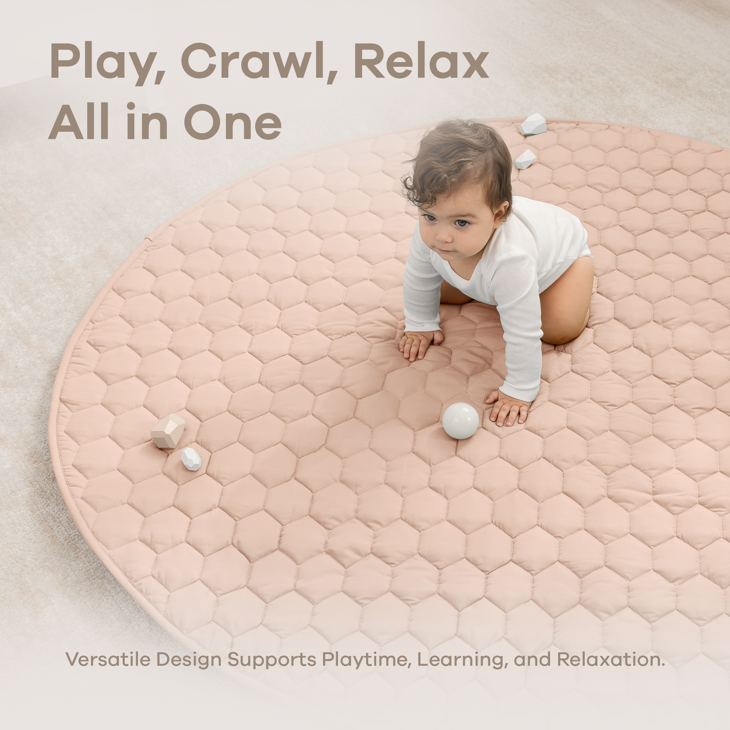 Play Mat with Non-Slip Bottom - Blush