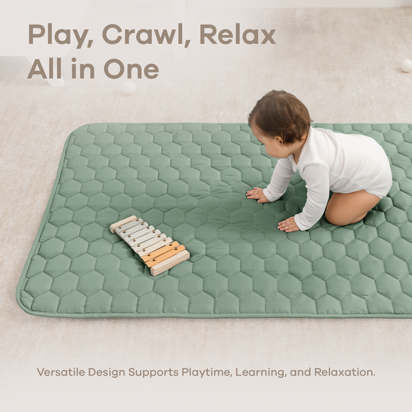 Play Mat with Non-Slip Bottom - Sage