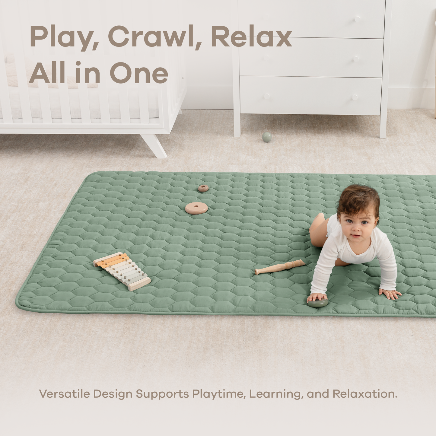 Play Mat with Non-Slip Bottom - Sage