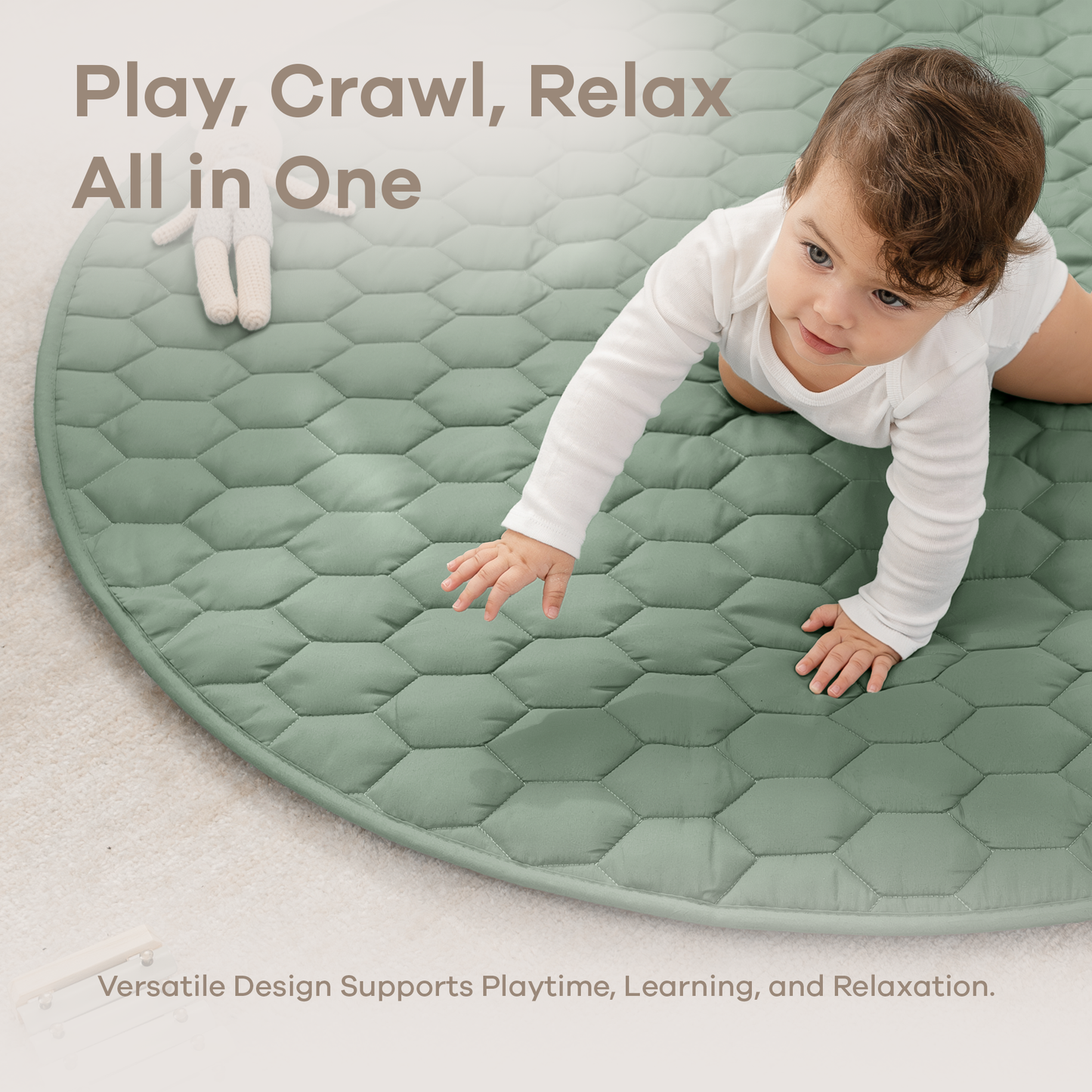 Play Mat with Non-Slip Bottom - Sage