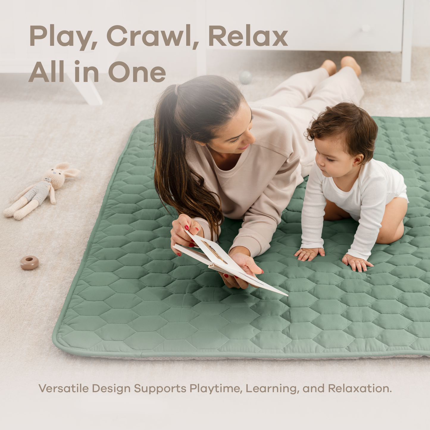 Play Mat with Non-Slip Bottom - Sage