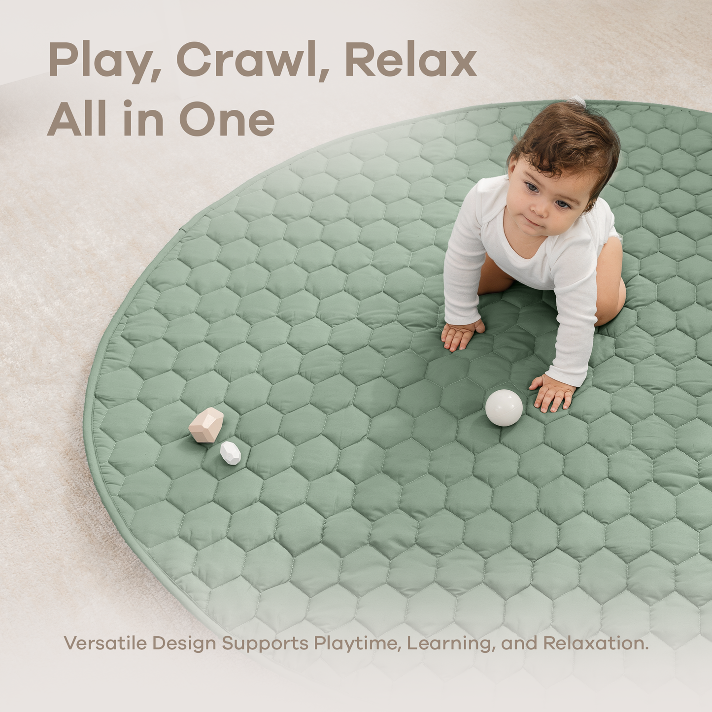 Play Mat with Non-Slip Bottom - Sage