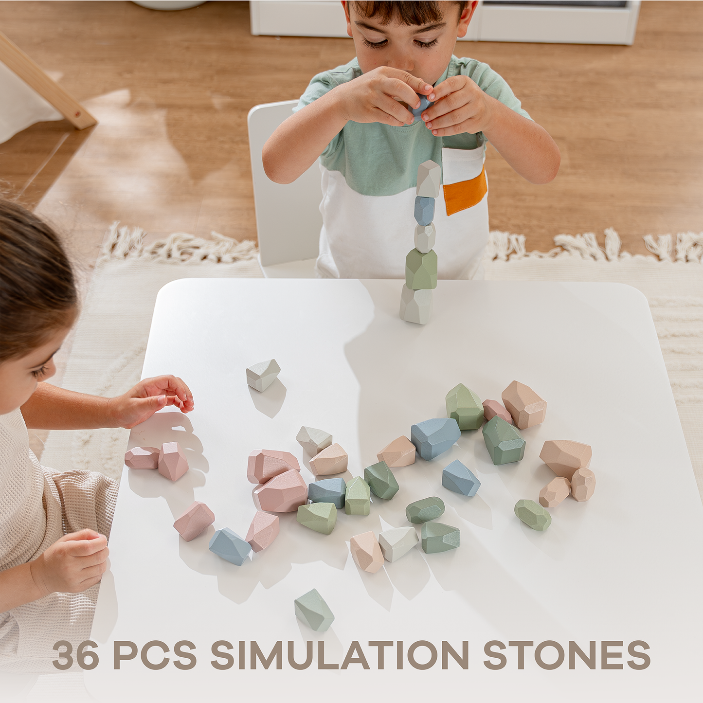 Stacking Blocks for Toddlers by Comfy Cubs, Neutral Pack