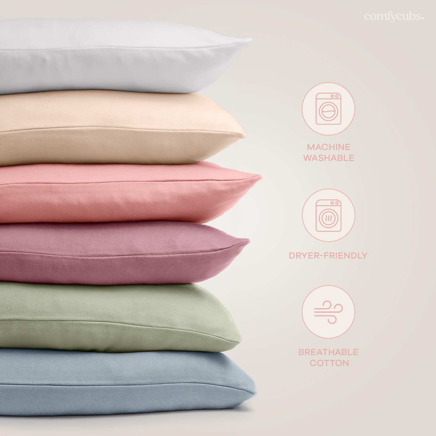 Toddler Pillows with Soft Cotton Pillow Case by Comfy Cubs - Pacific Blue