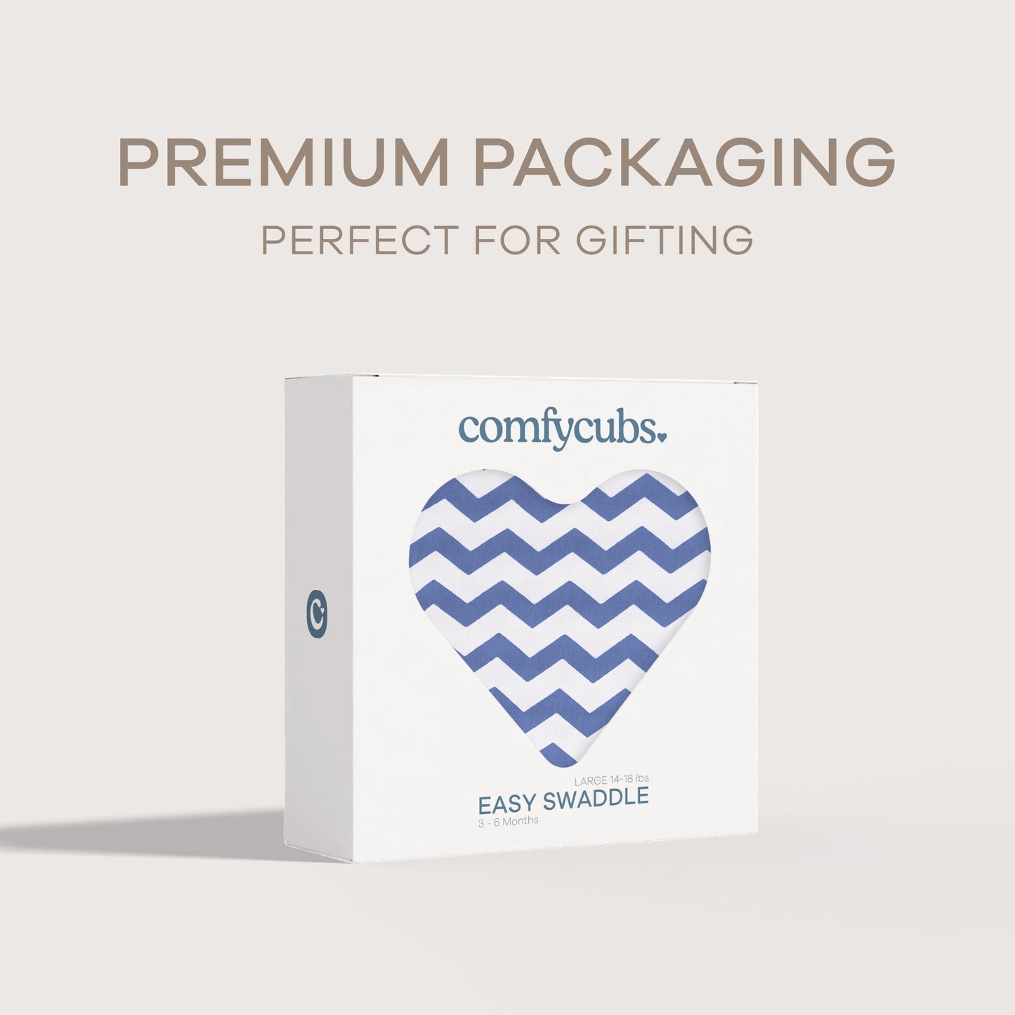 Easy Swaddle Blankets by Comfy Cubs - Dark Blue Chevron, Pack of 1