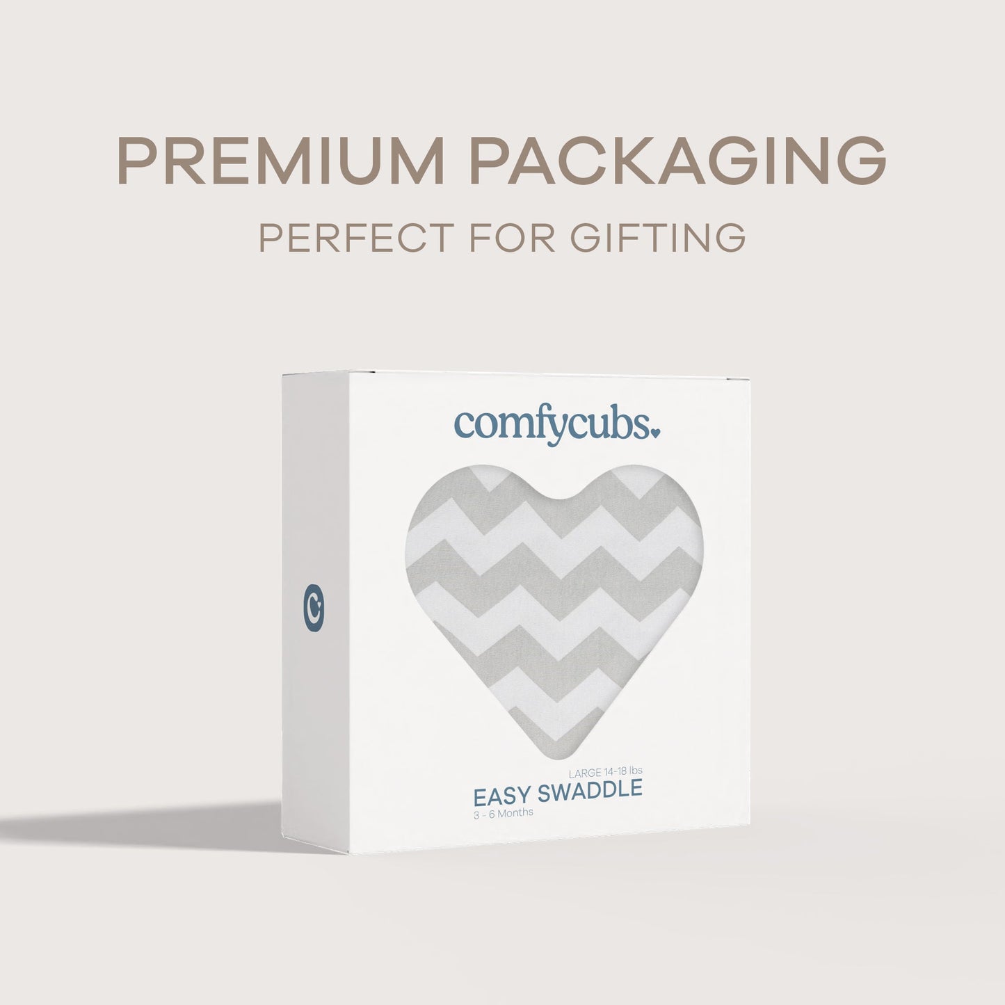 Easy Swaddle Blankets by Comfy Cubs - Gray Chevron, Pack of 1