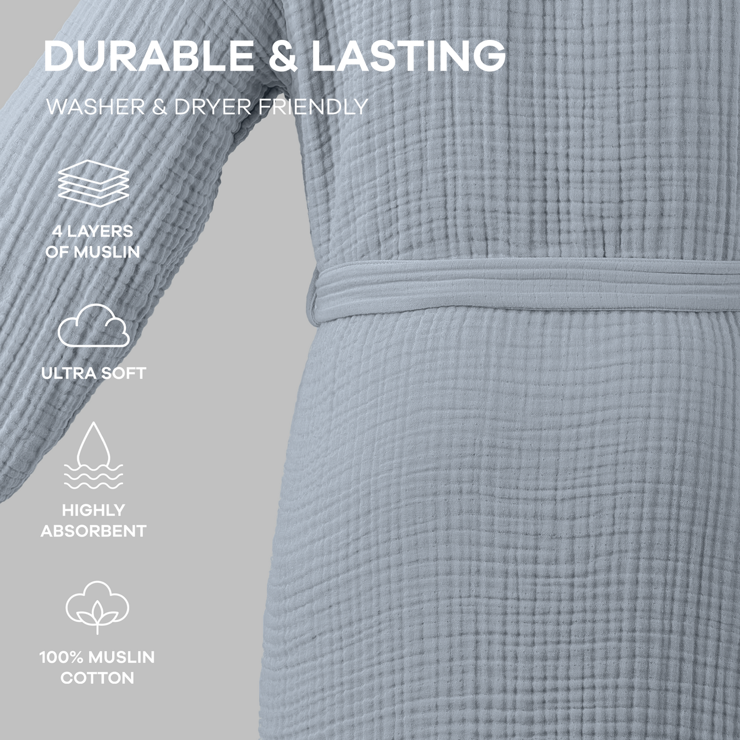 Muslin Bathrobe, Pacific Blue by Comfy Cubs