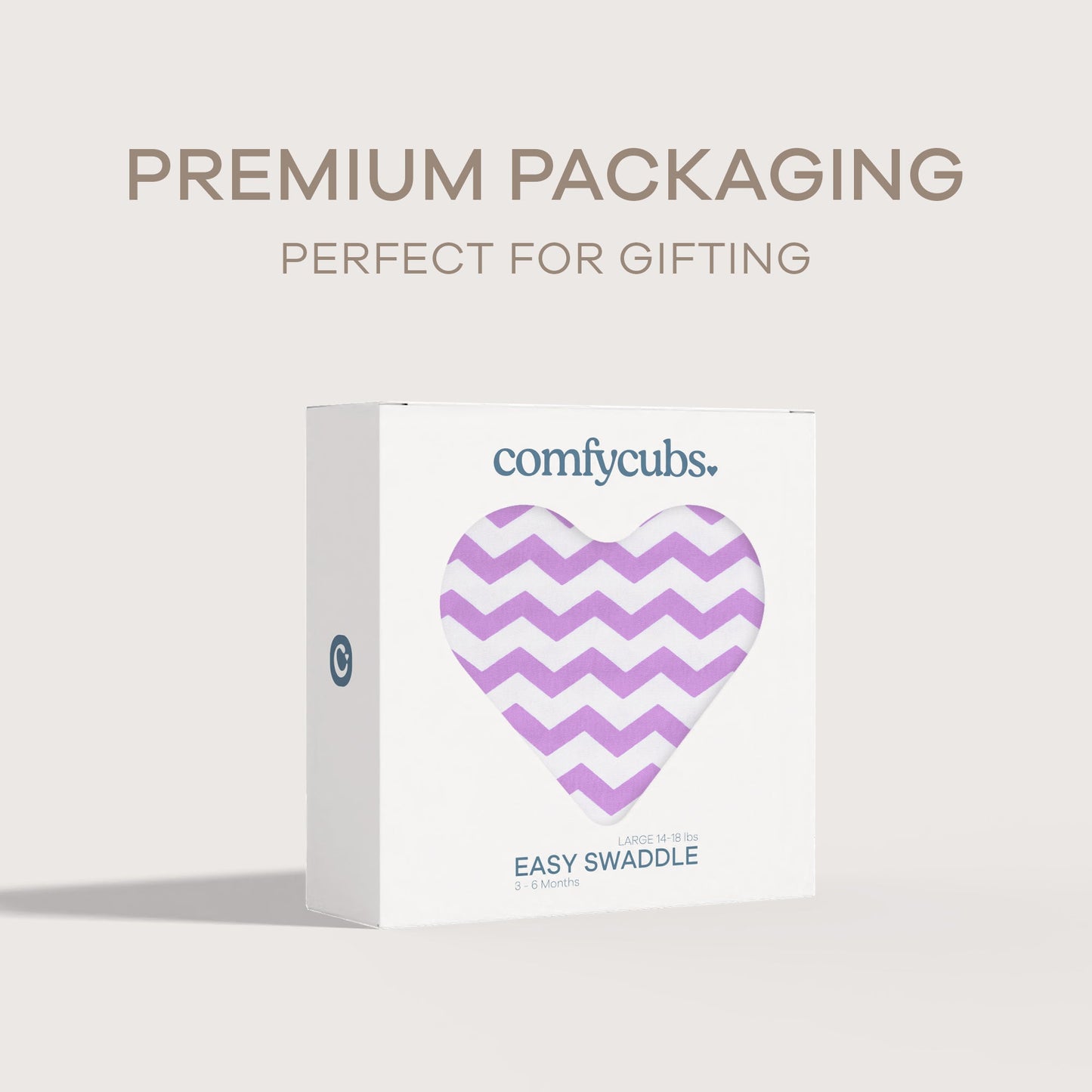 Easy Swaddle Blankets by Comfy Cubs - Purple Chevron, Pack of 1