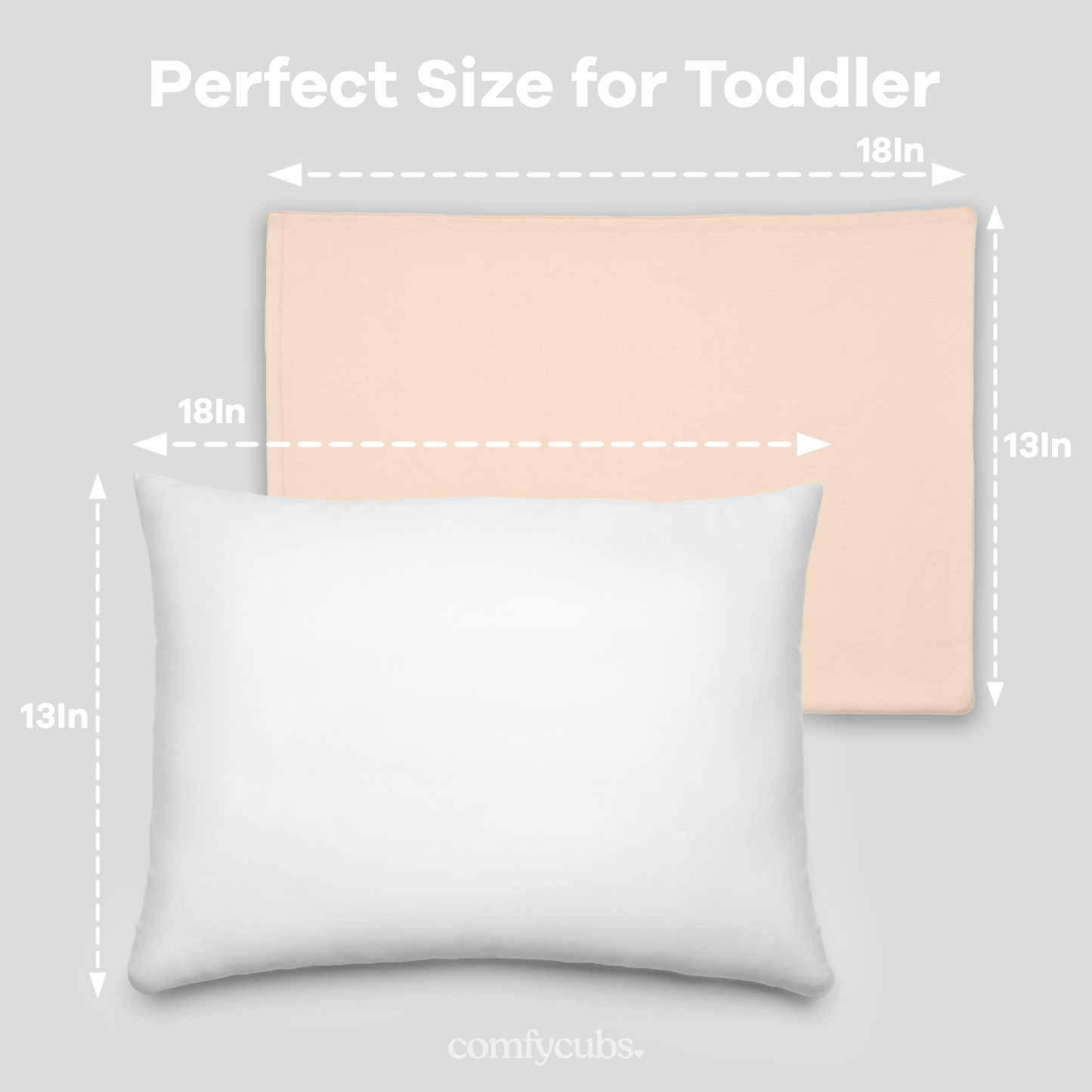 Toddler Pillows with Soft Cotton Pillow Case by Comfy Cubs - Cream
