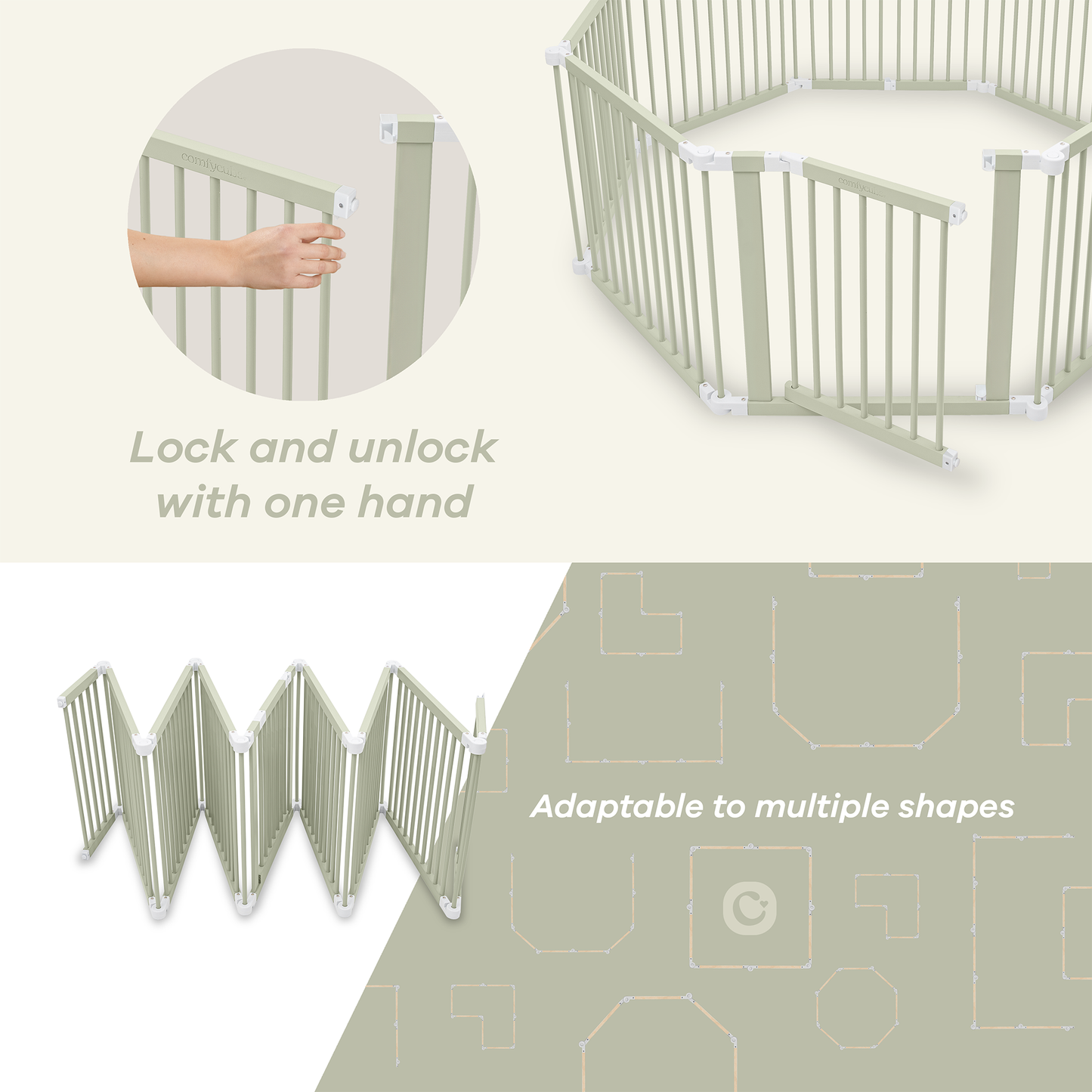 Playpen for Toddler and Babies by Comfy Cubs in Sage