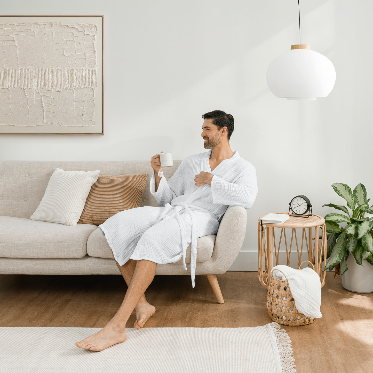 Muslin Bathrobe, White by Comfy Cubs