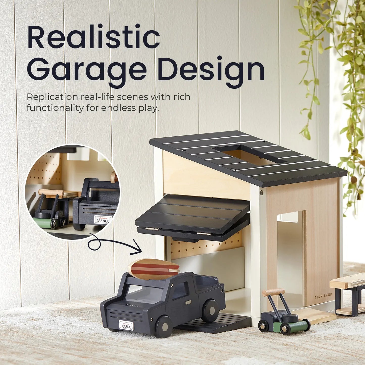 Tiny Land® Wooden Dollhouse - Garage - Kidtoycart