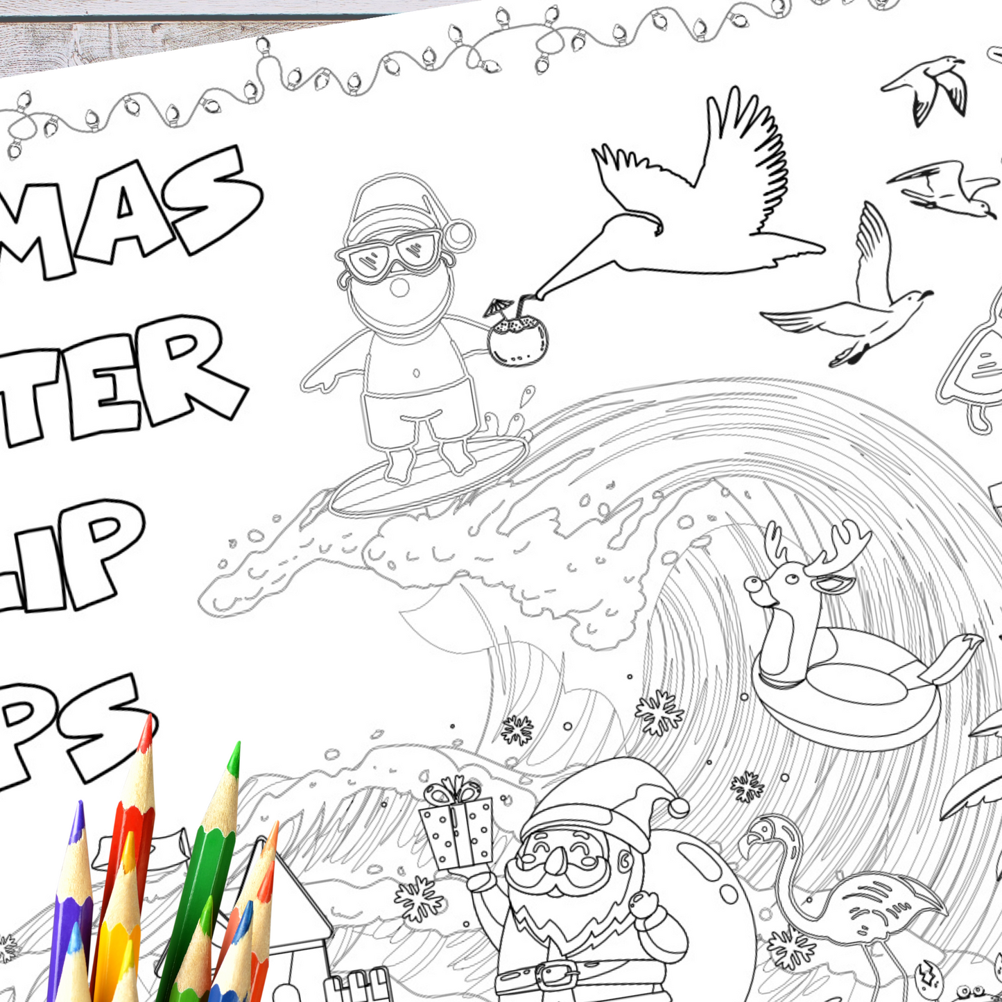 Christmas Coloring Tablecloth