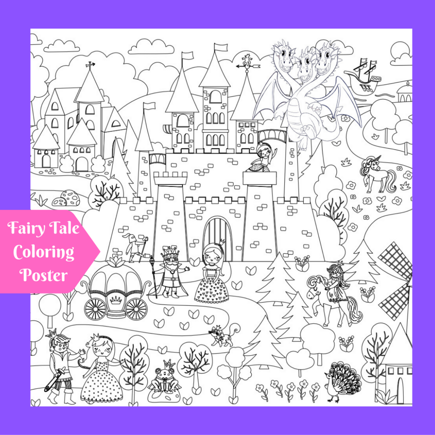Fairy Tale Coloring Tablecloth