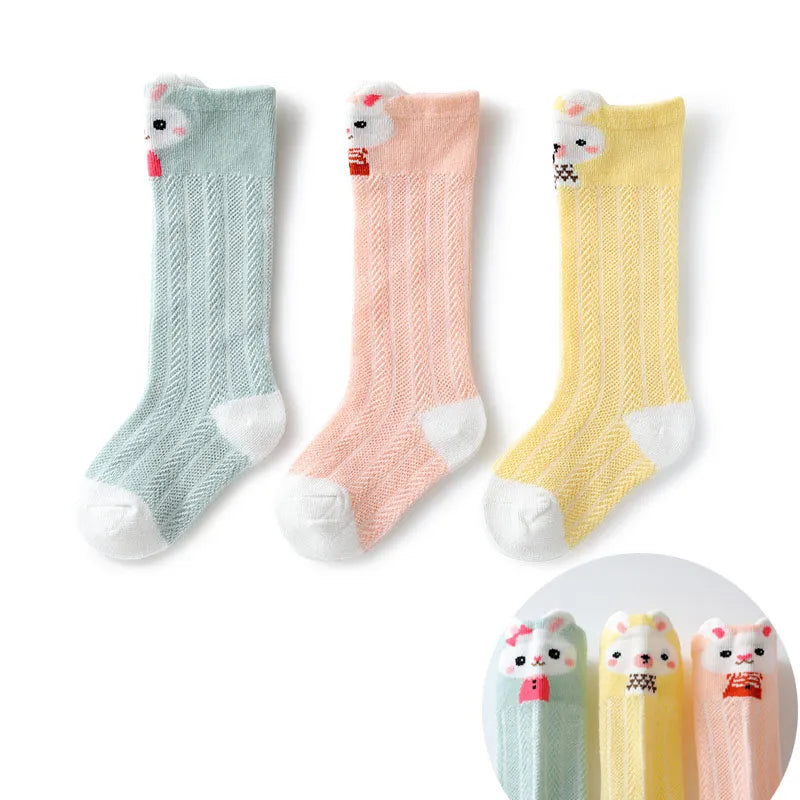 3 Pairs Baby Cotton Thigh High Socks
