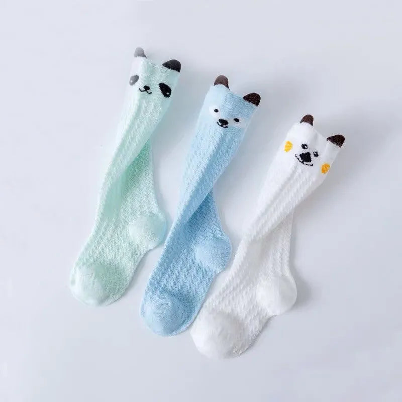 3 Pairs Baby Cotton Thigh High Socks