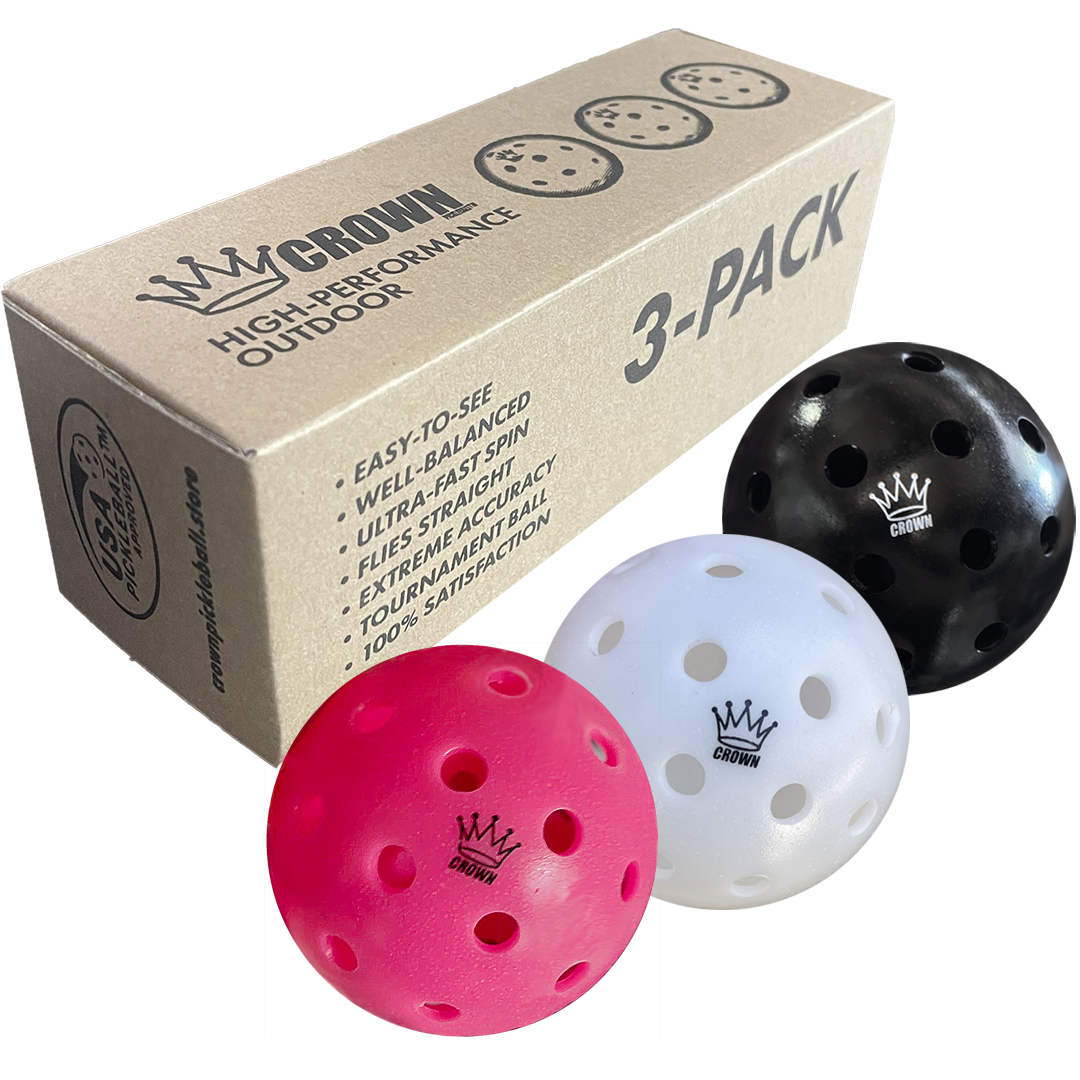 CROWN PICKLEBALL - High-Performance NEAPOLITAN OUTDOOR Pickleballs - RETAIL (102-PACK PINK, COCONUT, BLACKBERRY)