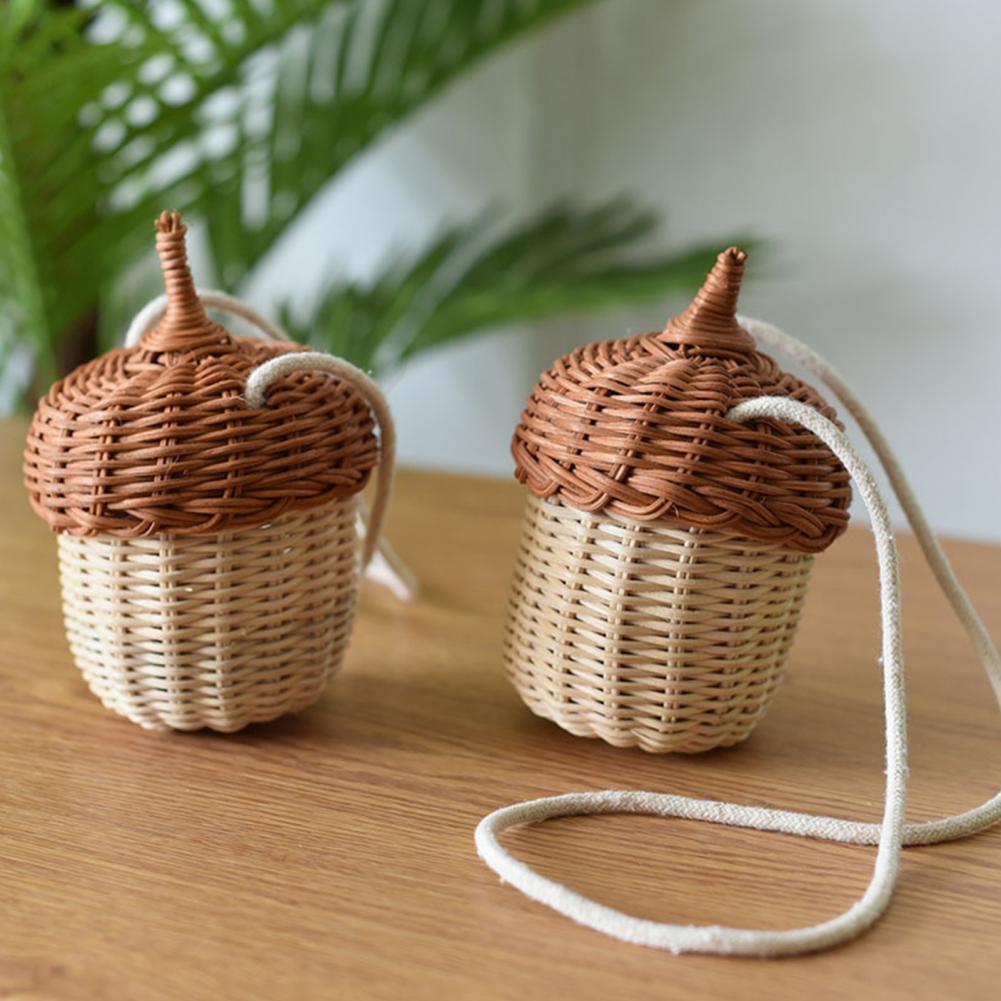Acorn Shaped Rattan Bag