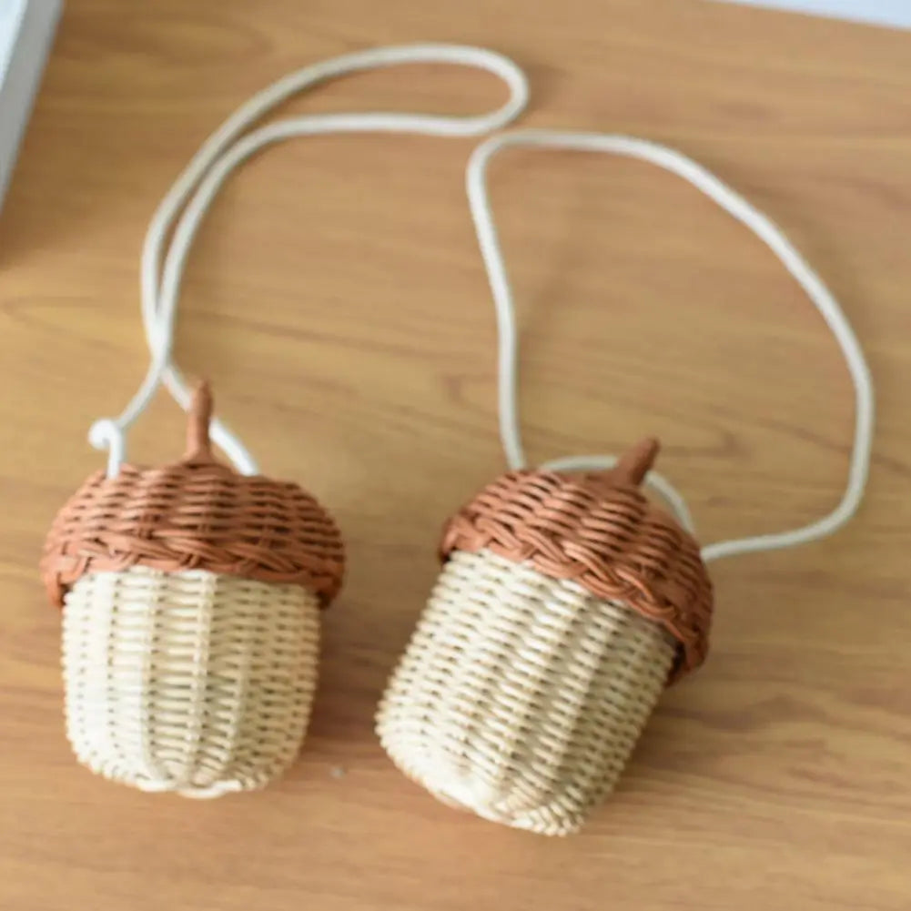 Acorn Shaped Rattan Bag