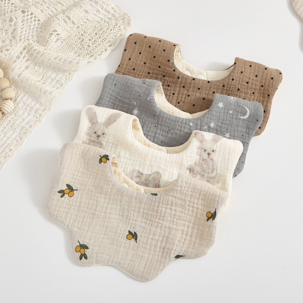 Petal Muslin Cotton Bibs