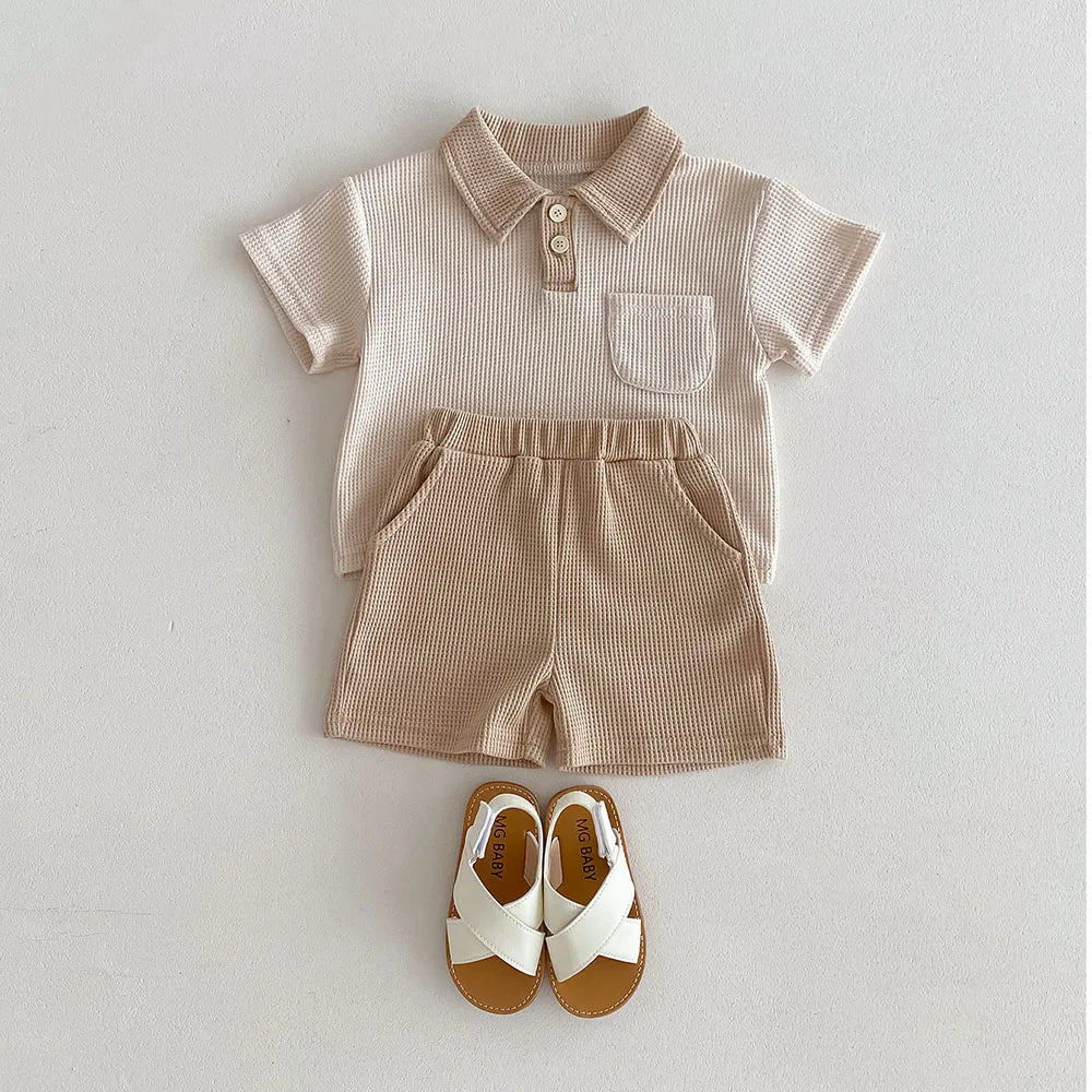 Waffle Shorts Suit Set
