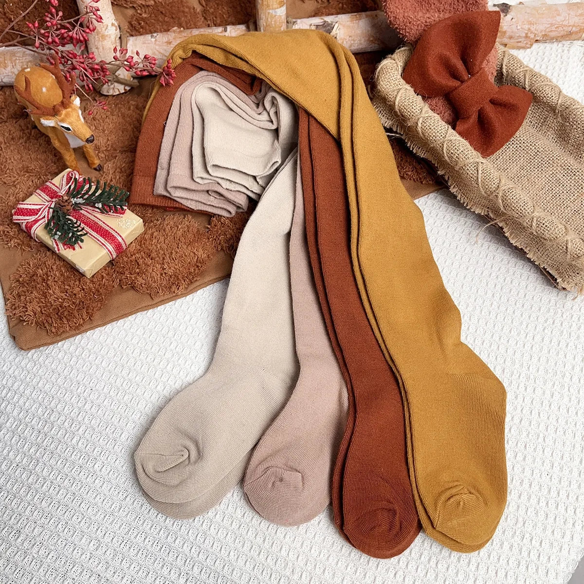 4 Pairs Solid Tights