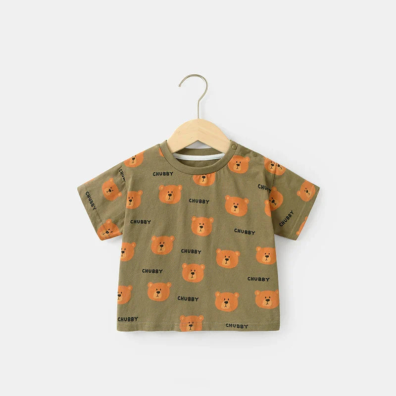 Cartoon Print Short Sleeve T-shirt
