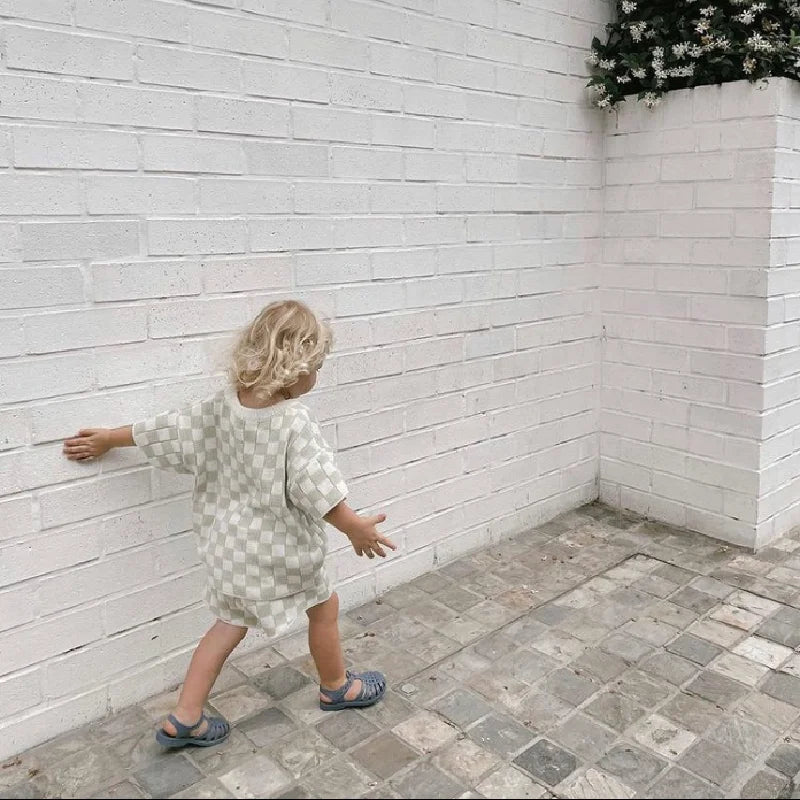 Checkered Knitted Resort Set