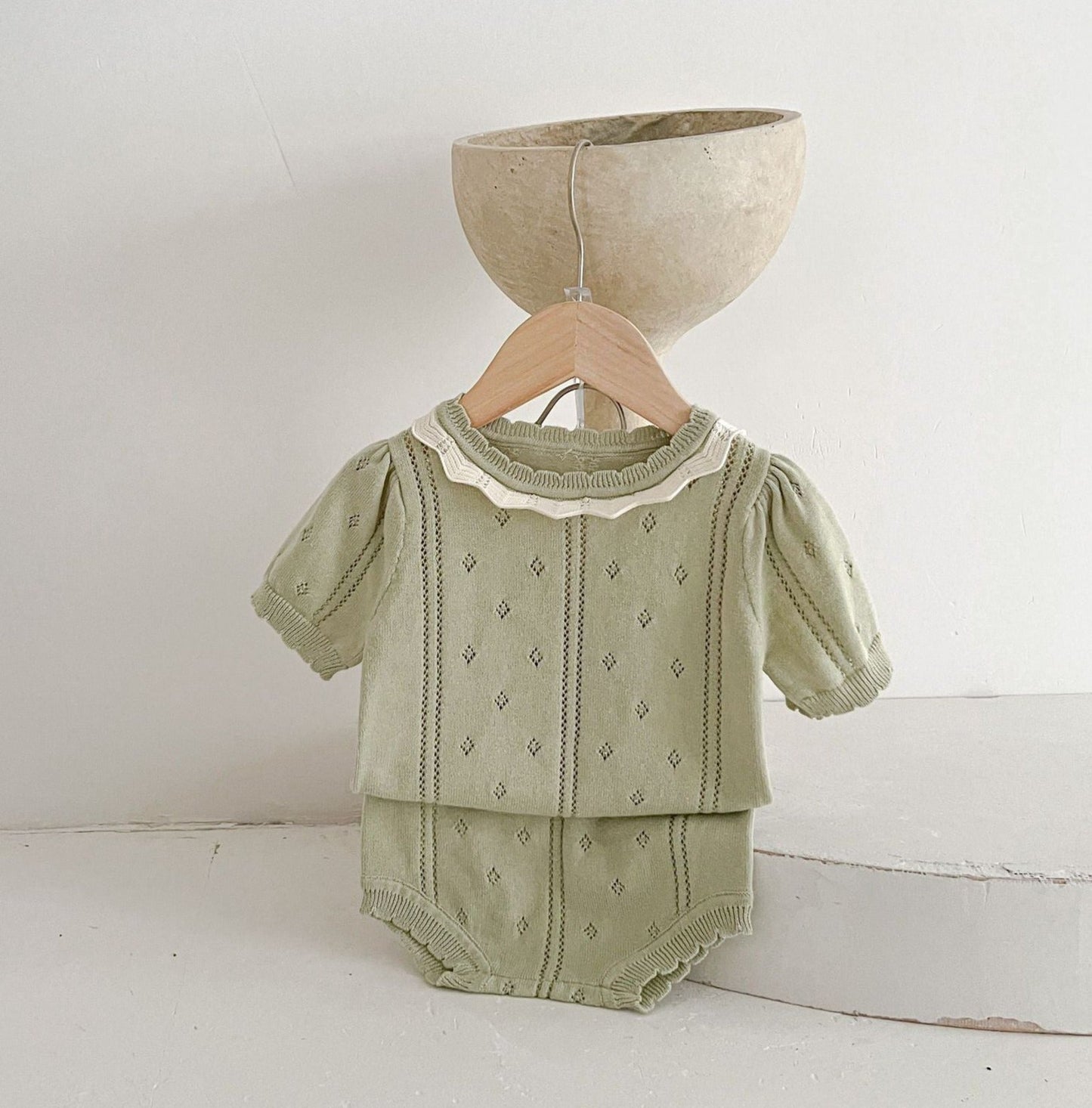 Ruffle Lace Collar Bloomer Set