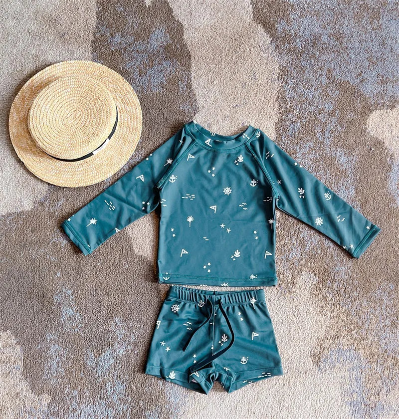 Long Sleeve Printed Swimwear