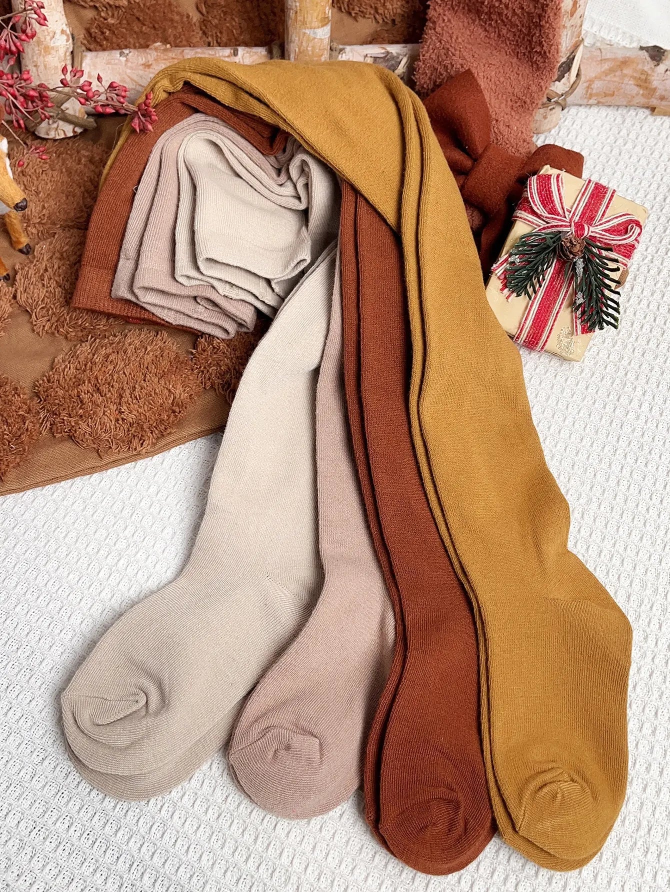 4 Pairs Solid Tights