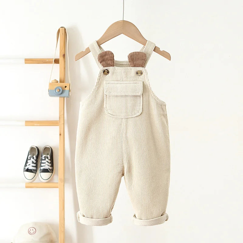 Front Pocket Corduroy Overalls Jumpsuit